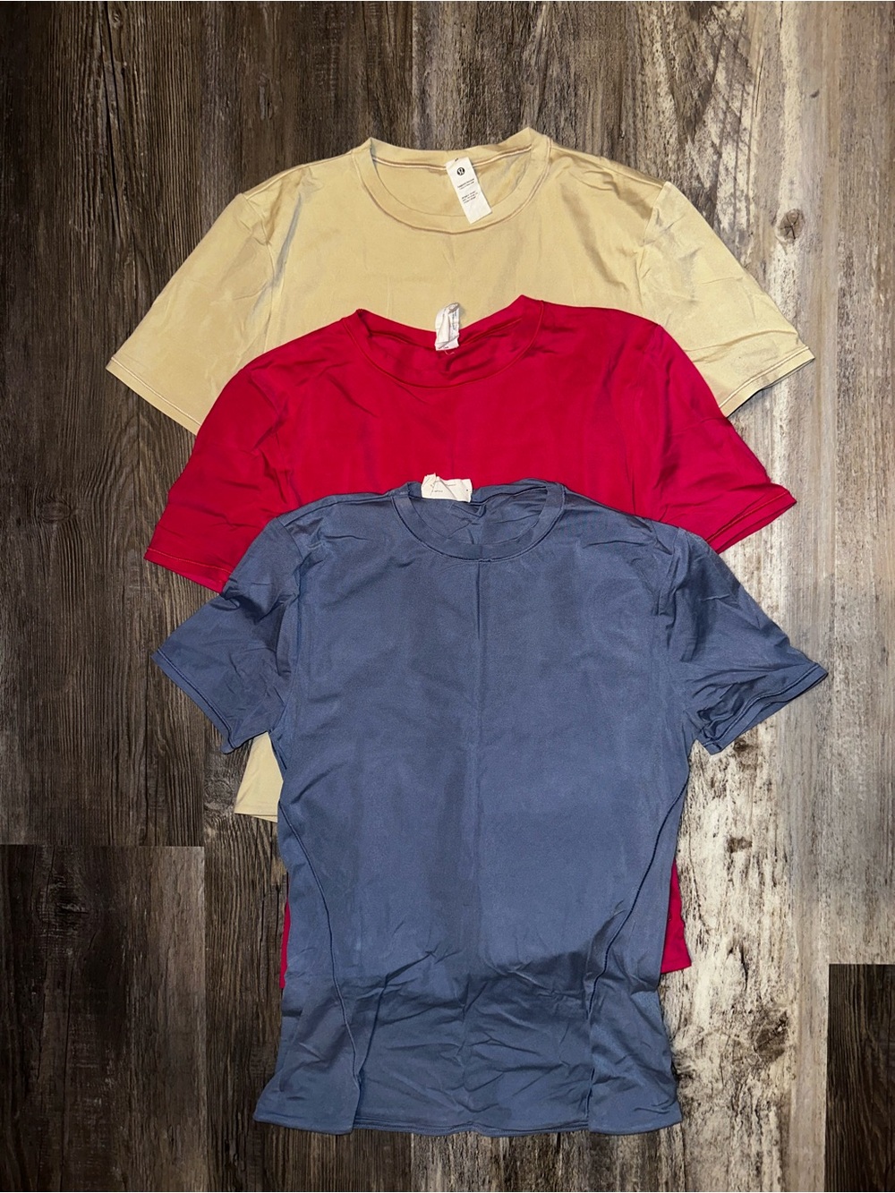Bundle of three Lululemon Wundermost Ultra-Soft Nulu Hip-Length Crewneck Shirts